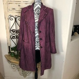 Lane Bryant pink tweed trench coat